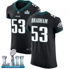 Men's Nike Philadelphia Eagles #53 Nigel Bradham Black Vapor Untouchable Elite Player Super Bowl LII NFL Jersey