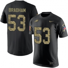 Nike Philadelphia Eagles #53 Nigel Bradham Black Camo Salute to Service T-Shirt