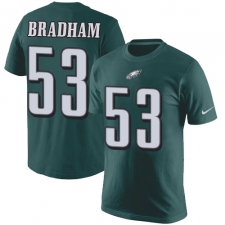 Nike Philadelphia Eagles #53 Nigel Bradham Green Rush Pride Name & Number T-Shirt