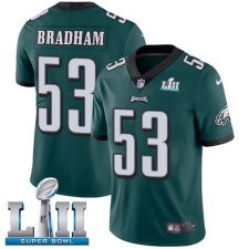 Youth Nike Philadelphia Eagles #53 Nigel Bradham Midnight Green Team Color Vapor Untouchable Limited Player Super Bowl LII NFL Jersey