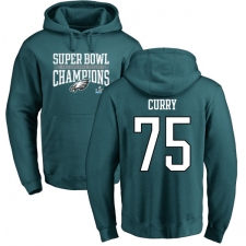 Nike Philadelphia Eagles #75 Vinny Curry Green Super Bowl LII Champions Pullover Hoodie