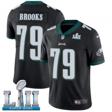 Men's Nike Philadelphia Eagles #79 Brandon Brooks Black Alternate Vapor Untouchable Limited Player Super Bowl LII NFL Jersey