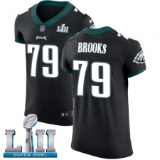 Men's Nike Philadelphia Eagles #79 Brandon Brooks Black Vapor Untouchable Elite Player Super Bowl LII NFL Jersey