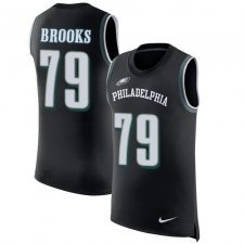 Men's Nike Philadelphia Eagles #79 Brandon Brooks Limited Black Rush Player Name & Number Tank Top NFL Jersey