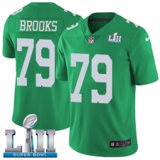 Men's Nike Philadelphia Eagles #79 Brandon Brooks Limited Green Rush Vapor Untouchable Super Bowl LII NFL Jersey