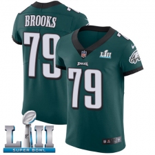 Men's Nike Philadelphia Eagles #79 Brandon Brooks Midnight Green Team Color Vapor Untouchable Elite Player Super Bowl LII NFL Jersey