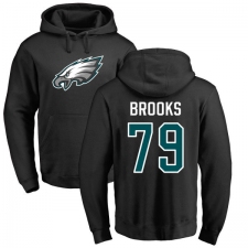 Nike Philadelphia Eagles #79 Brandon Brooks Black Name & Number Logo Pullover Hoodie