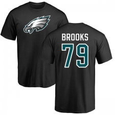 Nike Philadelphia Eagles #79 Brandon Brooks Black Name & Number Logo T-Shirt