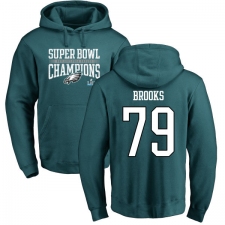 Nike Philadelphia Eagles #79 Brandon Brooks Green Super Bowl LII Champions Pullover Hoodie