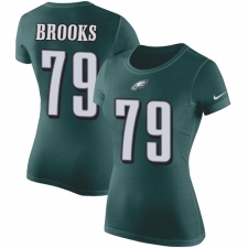 Women's Nike Philadelphia Eagles #79 Brandon Brooks Green Rush Pride Name & Number T-Shirt