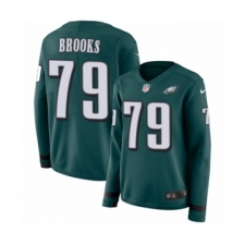 Women's Nike Philadelphia Eagles #79 Brandon Brooks Limited Green Therma Long Sleeve NFL Jersey