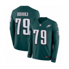 Youth Nike Philadelphia Eagles #79 Brandon Brooks Limited Green Therma Long Sleeve NFL Jersey