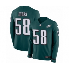 Men's Nike Philadelphia Eagles #58 Jordan Hicks Limited Green Therma Long Sleeve NFL Jersey