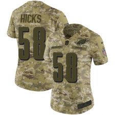 Women's Nike Philadelphia Eagles #58 Jordan Hicks Limited Camo 2018 Salute to Service NFL Jersey
