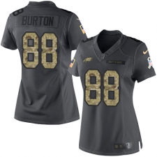 Women's Nike Philadelphia Eagles #88 Trey Burton Limited Black 2016 Salute to Service NFL Jersey