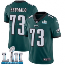 Men's Nike Philadelphia Eagles #73 Isaac Seumalo Midnight Green Team Color Vapor Untouchable Limited Player Super Bowl LII NFL Jersey