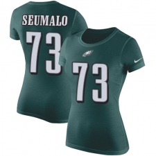 Women's Nike Philadelphia Eagles #73 Isaac Seumalo Green Rush Pride Name & Number T-Shirt