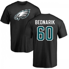 Nike Philadelphia Eagles #60 Chuck Bednarik Black Name & Number Logo T-Shirt
