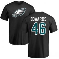 Nike Philadelphia Eagles #46 Herman Edwards Black Name & Number Logo T-Shirt