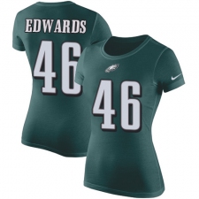 Women's Nike Philadelphia Eagles #46 Herman Edwards Green Rush Pride Name & Number T-Shirt