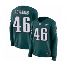 Women's Nike Philadelphia Eagles #46 Herman Edwards Limited Green Therma Long Sleeve NFL Jersey