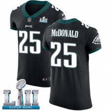 Men's Nike Philadelphia Eagles #25 Tommy McDonald Black Vapor Untouchable Elite Player Super Bowl LII NFL Jersey