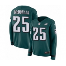 Women's Nike Philadelphia Eagles #25 Tommy McDonald Limited Green Therma Long Sleeve NFL Jersey