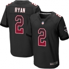 Men's Nike Atlanta Falcons #2 Matt Ryan Elite Black Alternate Drift Fashion NFL Jersey