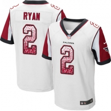 Men's Nike Atlanta Falcons #2 Matt Ryan Elite White Road Drift Fashion NFL Jersey