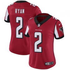 Women's Nike Atlanta Falcons #2 Matt Ryan Red Team Color Vapor Untouchable Limited Player NFL Jersey