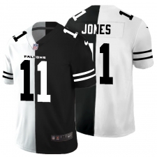 Men's Atlanta Falcons #11 Julio Jones Black White Limited Split Fashion Football Jersey