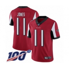 Men's Atlanta Falcons #11 Julio Jones Red Team Color Vapor Untouchable Limited Player 100th Season Football Jersey