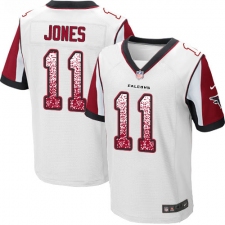 Men's Nike Atlanta Falcons #11 Julio Jones Elite White Road Drift Fashion NFL Jersey