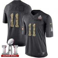 Men's Nike Atlanta Falcons #11 Julio Jones Limited Black 2016 Salute to Service Super Bowl LI 51 NFL Jersey
