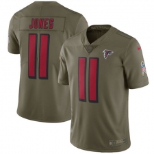 Men's Nike Atlanta Falcons #11 Julio Jones Limited Olive 2017 Salute to Service NFL Jersey