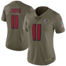 Women's Nike Atlanta Falcons #11 Julio Jones Limited Olive 2017 Salute to Service NFL Jersey