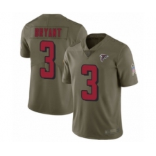 Men's Atlanta Falcons #3 Matt Bryant Limited Olive 2017 Salute to Service Football Jersey
