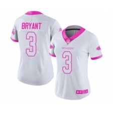Women's Atlanta Falcons #3 Matt Bryant Limited White Pink Rush Fashion Football Jersey
