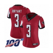 Women's Atlanta Falcons #3 Matt Bryant Red Team Color Vapor Untouchable Limited Player 100th Season Football Jersey