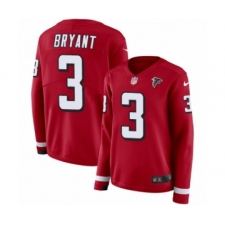 Women's Nike Atlanta Falcons #3 Matt Bryant Limited Red Therma Long Sleeve NFL Jersey