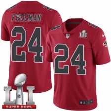 Men's Nike Atlanta Falcons #24 Devonta Freeman Limited Red Rush Super Bowl LI 51 NFL Jersey
