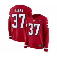 Women's Nike Atlanta Falcons #37 Ricardo Allen Limited Red Therma Long Sleeve NFL Jersey