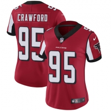 Women's Nike Atlanta Falcons #95 Jack Crawford Elite Red Team Color NFL Jersey
