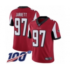 Men's Atlanta Falcons #97 Grady Jarrett Red Team Color Vapor Untouchable Limited Player 100th Season Football Jersey