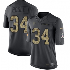 Men's Nike Atlanta Falcons #34 Brian Poole Limited Black 2016 Salute to Service NFL Jersey