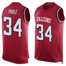 Men's Nike Atlanta Falcons #34 Brian Poole Limited Red Player Name & Number Tank Top NFL Jersey
