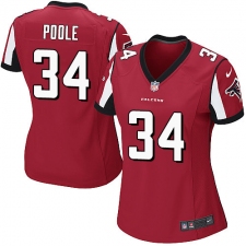 Women's Nike Atlanta Falcons #34 Brian Poole Game Red Team Color NFL Jersey
