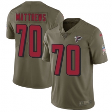 Men's Nike Atlanta Falcons #70 Jake Matthews Limited Olive 2017 Salute to Service NFL Jersey