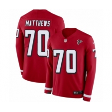 Men's Nike Atlanta Falcons #70 Jake Matthews Limited Red Therma Long Sleeve NFL Jersey