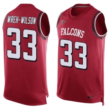 Men's Nike Atlanta Falcons #33 Blidi Wreh-Wilson Limited Red Player Name & Number Tank Top NFL Jersey